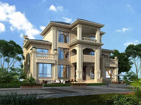 農村住房三層歐式房屋設計圖紙 造價50萬 NO.3632