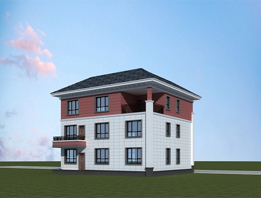 新農村三層房屋設計圖占地170平方米，含外觀效果圖